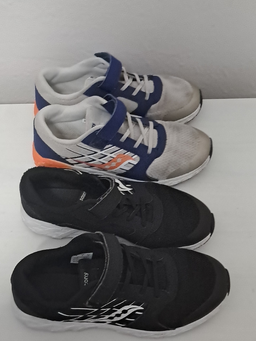 Saucony Kids Sneakers in Blue/Gray/Orange and Black
